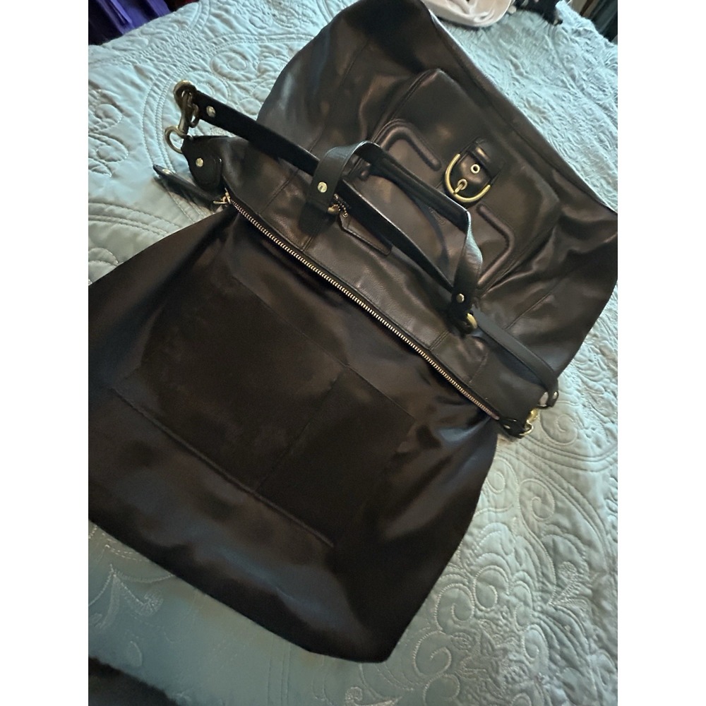 Coach Campbell Buckle Hobo Black Leather Shoulder Bag  Brass Hardware - Picture 9 of 14